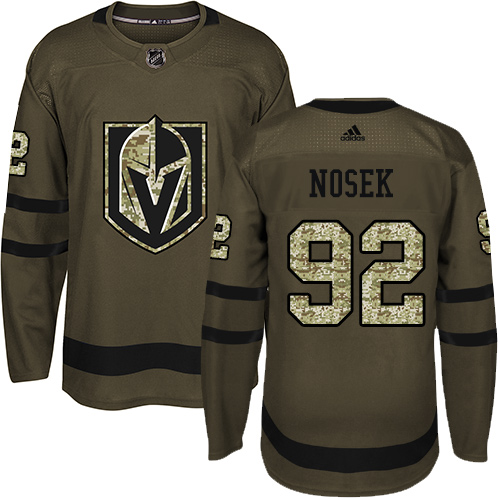 Men's Adidas Vegas Golden Knights #92 Tomas Nosek Authentic Green Salute to Service NHL Jersey