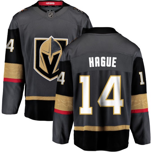 Men's Vegas Golden Knights #14 Nicolas Hague Authentic Black Home Fanatics Branded Breakaway NHL Jersey