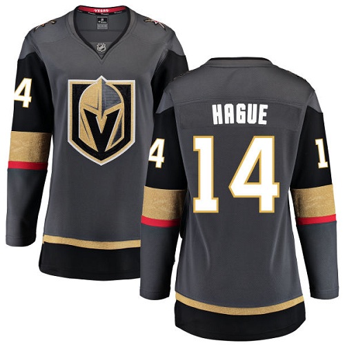 Women's Vegas Golden Knights #14 Nicolas Hague Authentic Black Home Fanatics Branded Breakaway NHL Jersey