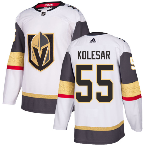 Men's Adidas Vegas Golden Knights #55 Keegan Kolesar Authentic White Away NHL Jersey