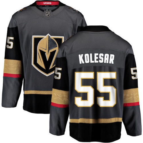 Men's Vegas Golden Knights #55 Keegan Kolesar Authentic Black Home Fanatics Branded Breakaway NHL Jersey