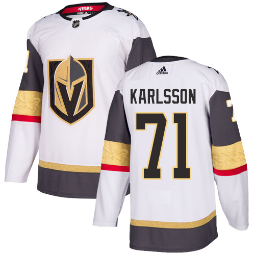 Women's Adidas Vegas Golden Knights #71 William Karlsson Authentic White Away NHL Jersey