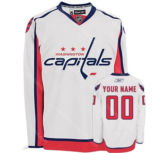 Men's Reebok Washington Capitals Customized Authentic White Away NHL Jersey