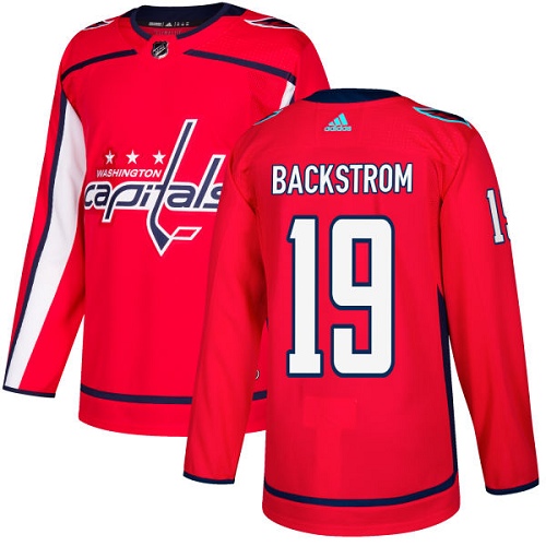 Men's Adidas Washington Capitals #19 Nicklas Backstrom Authentic Red Home NHL Jersey