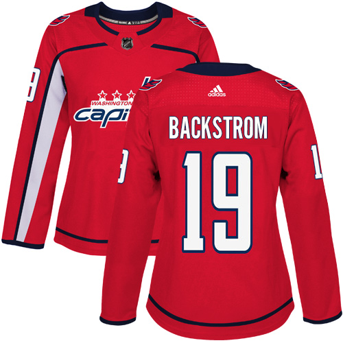 Women's Adidas Washington Capitals #19 Nicklas Backstrom Authentic Red Home NHL Jersey