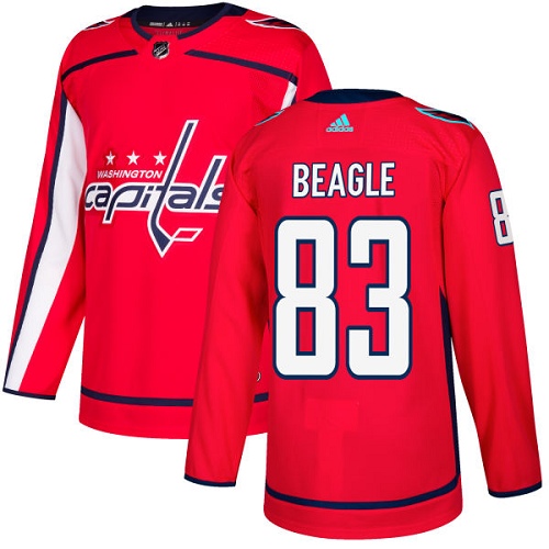 Men's Adidas Washington Capitals #83 Jay Beagle Authentic Red Home NHL Jersey