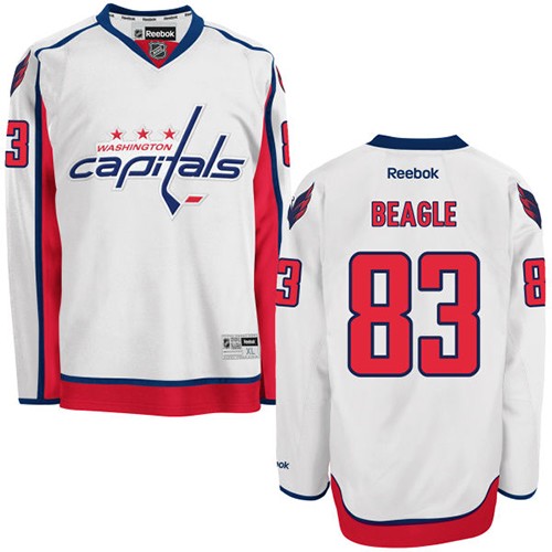 Men's Reebok Washington Capitals #83 Jay Beagle Authentic White Away NHL Jersey