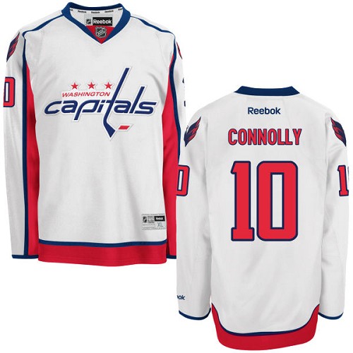 Men's Reebok Washington Capitals #10 Brett Connolly Authentic White Away NHL Jersey
