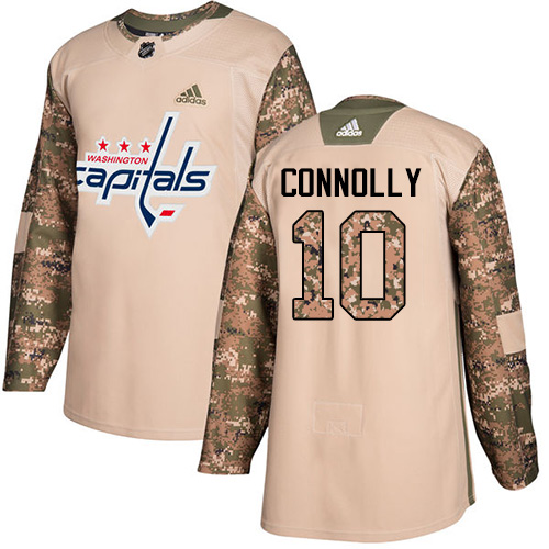 Men's Adidas Washington Capitals #10 Brett Connolly Authentic Camo Veterans Day Practice NHL Jersey