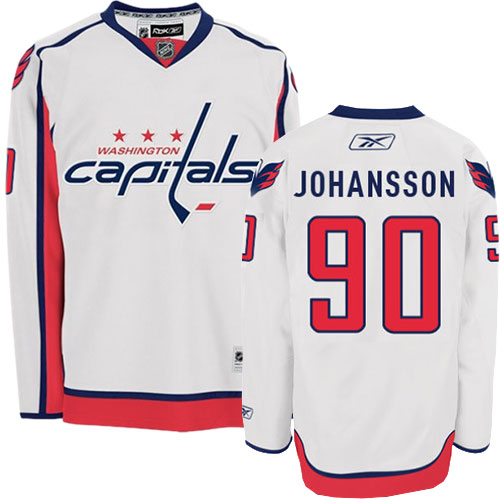 Men's Reebok Washington Capitals #90 Marcus Johansson Authentic White Away NHL Jersey