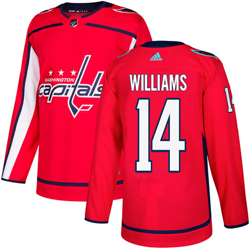 Men's Adidas Washington Capitals #14 Justin Williams Authentic Red Home NHL Jersey