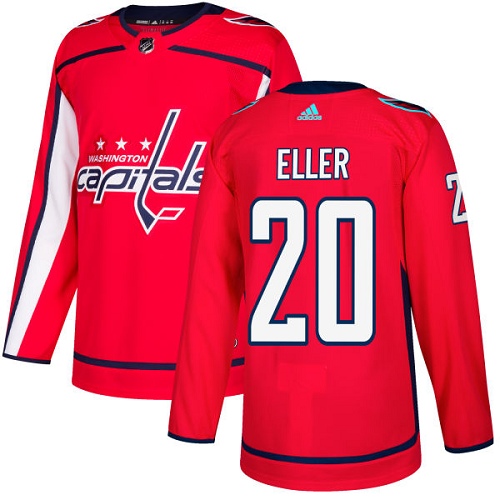 Men's Adidas Washington Capitals #20 Lars Eller Authentic Red Home NHL Jersey