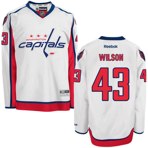 Men's Reebok Washington Capitals #43 Tom Wilson Authentic White Away NHL Jersey