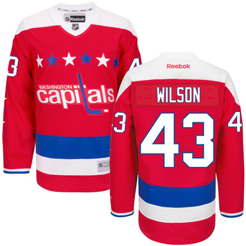 Men's Reebok Washington Capitals #43 Tom Wilson Authentic Red Third NHL Jersey