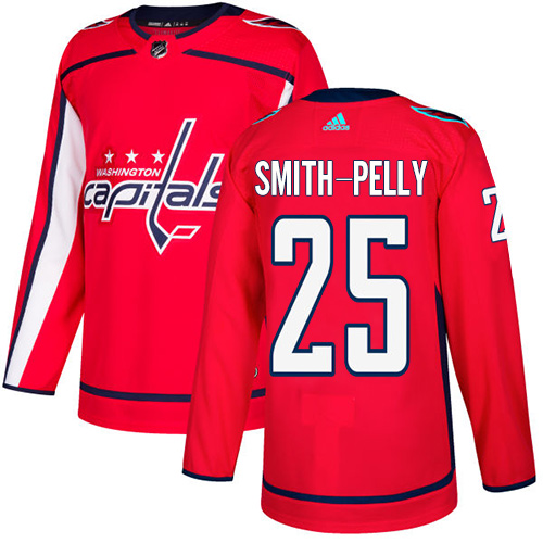 Men's Adidas Washington Capitals #25 Devante Smith-Pelly Authentic Red Home NHL Jersey