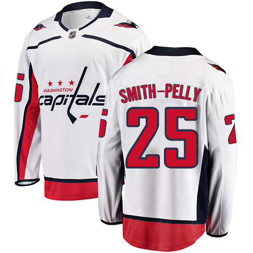 Men's Washington Capitals #25 Devante Smith-Pelly Fanatics Branded White Away Breakaway NHL Jersey