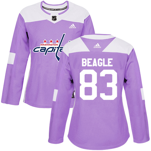 Women's Adidas Washington Capitals #83 Jay Beagle Authentic Purple Fights Cancer Practice NHL Jersey