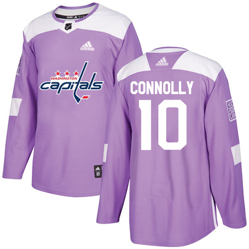 Men's Adidas Washington Capitals #10 Brett Connolly Authentic Purple Fights Cancer Practice NHL Jersey