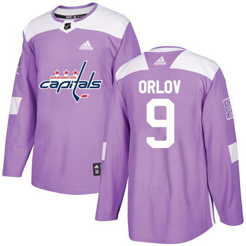 Youth Adidas Washington Capitals #9 Dmitry Orlov Authentic Purple Fights Cancer Practice NHL Jersey