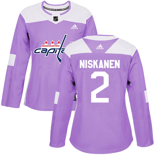 Women's Adidas Washington Capitals #2 Matt Niskanen Authentic Purple Fights Cancer Practice NHL Jersey
