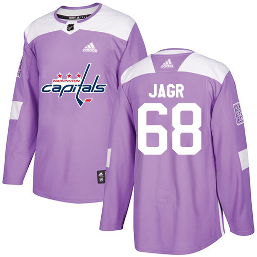 Youth Adidas Washington Capitals #68 Jaromir Jagr Authentic Purple Fights Cancer Practice NHL Jersey