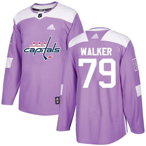 Youth Adidas Washington Capitals #79 Nathan Walker Authentic Purple Fights Cancer Practice NHL Jersey