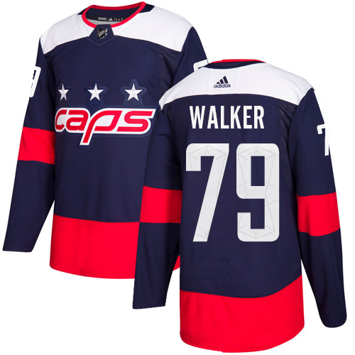 Men's Adidas Washington Capitals #79 Nathan Walker Authentic Navy Blue 2018 Stadium Series NHL Jersey