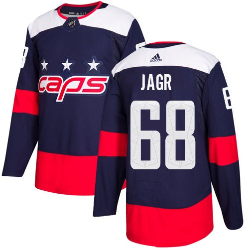 Youth Adidas Washington Capitals #68 Jaromir Jagr Authentic Navy Blue 2018 Stadium Series NHL Jersey