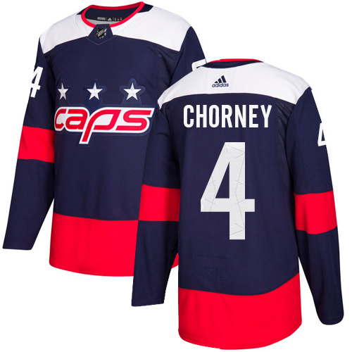 Men's Adidas Washington Capitals #4 Taylor Chorney Authentic Navy Blue 2018 Stadium Series NHL Jersey