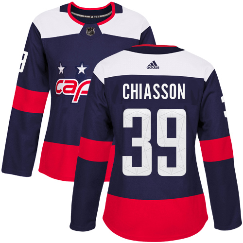 Women's Adidas Washington Capitals #39 Alex Chiasson Authentic Navy Blue 2018 Stadium Series NHL Jersey