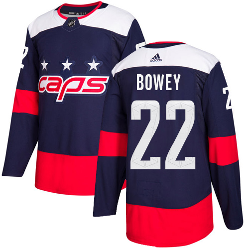 Men's Adidas Washington Capitals #22 Madison Bowey Authentic Navy Blue 2018 Stadium Series NHL Jersey