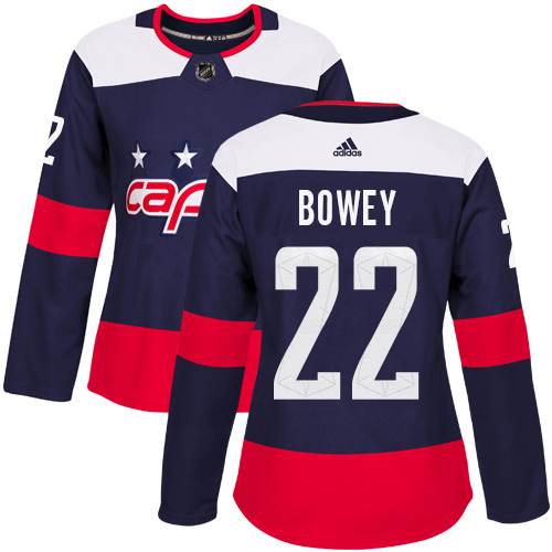 Women's Adidas Washington Capitals #22 Madison Bowey Authentic Navy Blue 2018 Stadium Series NHL Jersey