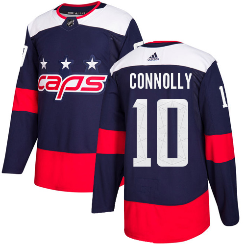 Men's Adidas Washington Capitals #10 Brett Connolly Authentic Navy Blue 2018 Stadium Series NHL Jersey