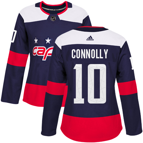 Women's Adidas Washington Capitals #10 Brett Connolly Authentic Navy Blue 2018 Stadium Series NHL Jersey