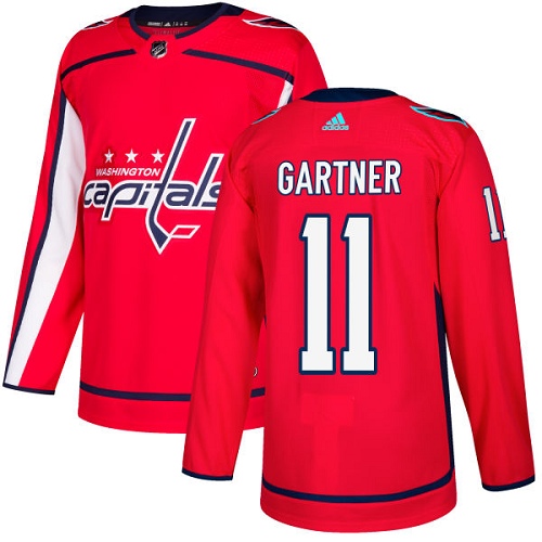 Men's Adidas Washington Capitals #11 Mike Gartner Authentic Red Home NHL Jersey