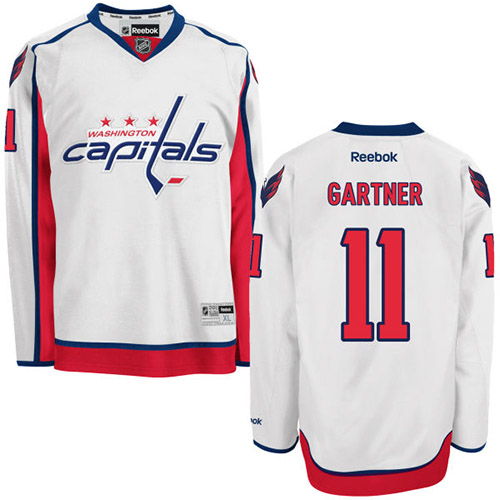 Men's Reebok Washington Capitals #11 Mike Gartner Authentic White Away NHL Jersey