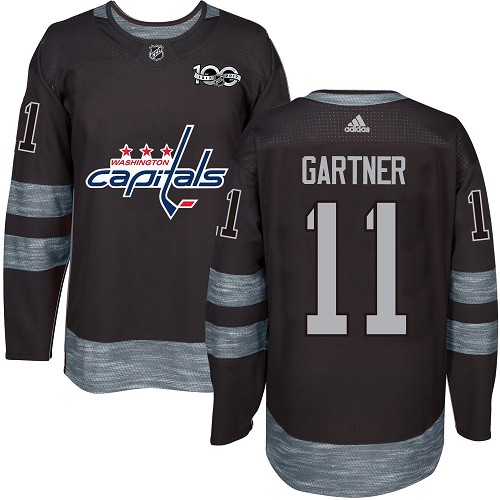 Men's Adidas Washington Capitals #11 Mike Gartner Premier Black 1917-2017 100th Anniversary NHL Jersey