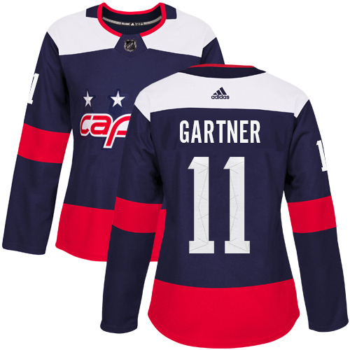 Women's Adidas Washington Capitals #11 Mike Gartner Authentic Navy Blue 2018 Stadium Series NHL Jersey