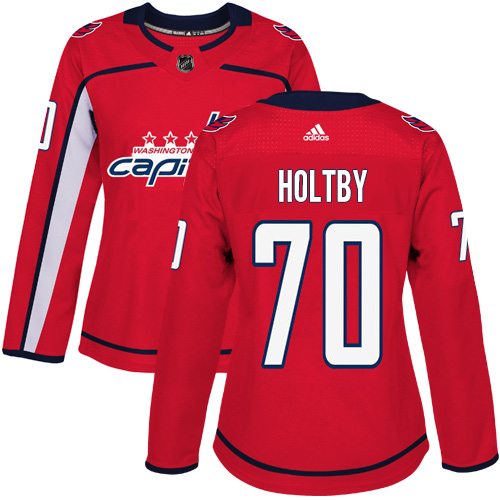 Women's Adidas Washington Capitals #70 Braden Holtby Authentic Red Home NHL Jersey