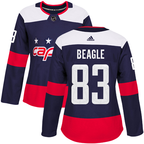 Women's Adidas Washington Capitals #83 Jay Beagle Authentic Navy Blue 2018 Stadium Series NHL Jersey
