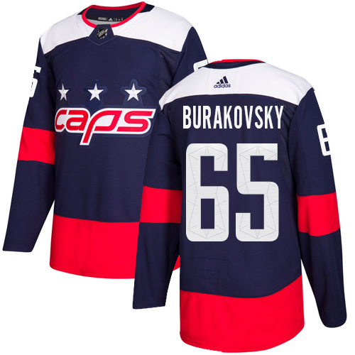Men's Adidas Washington Capitals #65 Andre Burakovsky Authentic Navy Blue 2018 Stadium Series NHL Jersey