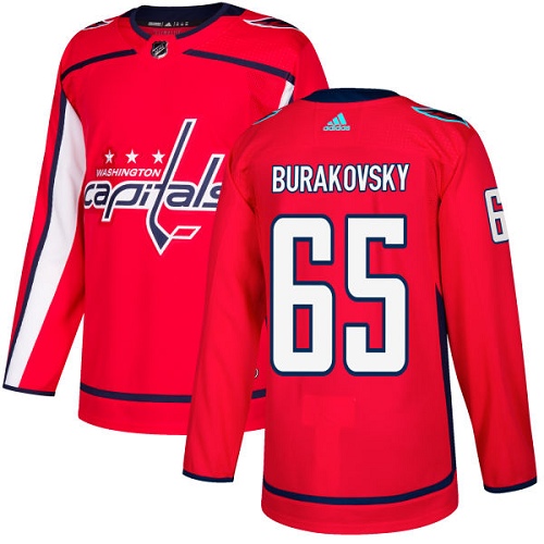 Men's Adidas Washington Capitals #65 Andre Burakovsky Authentic Red Home NHL Jersey