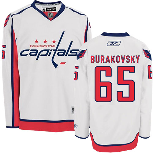 Men's Reebok Washington Capitals #65 Andre Burakovsky Authentic White Away NHL Jersey