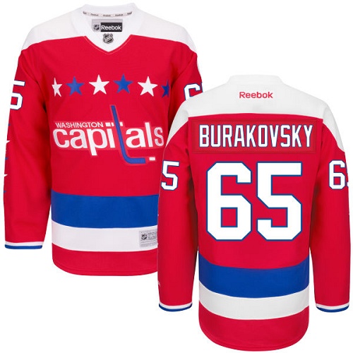 Men's Reebok Washington Capitals #65 Andre Burakovsky Authentic Red Third NHL Jersey