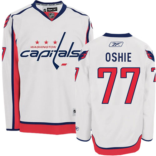 Men's Reebok Washington Capitals #77 T.J. Oshie Authentic White Away NHL Jersey