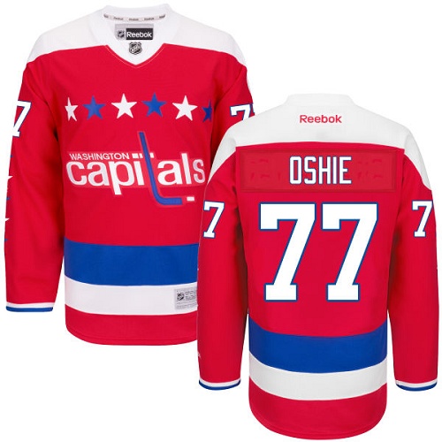 Men's Reebok Washington Capitals #77 T.J. Oshie Authentic Red Third NHL Jersey