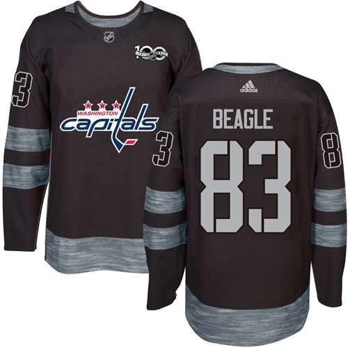 Men's Adidas Washington Capitals #83 Jay Beagle Authentic Black 1917-2017 100th Anniversary NHL Jersey