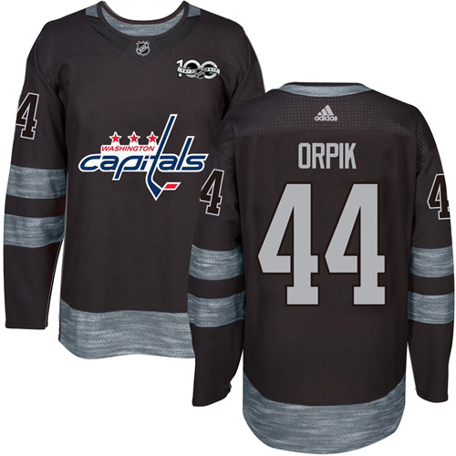 Men's Adidas Washington Capitals #44 Brooks Orpik Authentic Black 1917-2017 100th Anniversary NHL Jersey