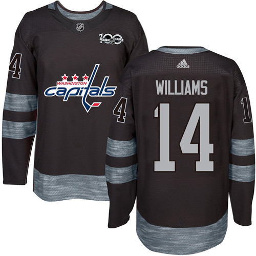 Men's Adidas Washington Capitals #14 Justin Williams Premier Black 1917-2017 100th Anniversary NHL Jersey