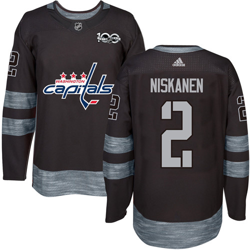 Men's Adidas Washington Capitals #2 Matt Niskanen Premier Black 1917-2017 100th Anniversary NHL Jersey